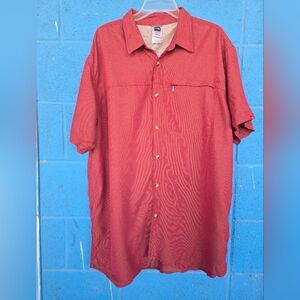 The North Face Men's Red Modal Blend Short Sleeve Button Down Shirt Sz XXL